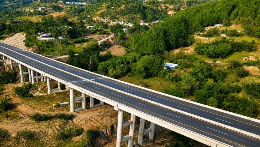 CPEC Havelian-Thakot (KKH Phase II) motorway viaduct built with cement supplied by Ammad Trading in Pakistan
