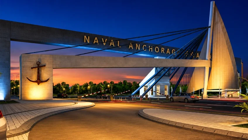 Naval Anchorage entrance bridge and gateway supplied with cement by Ammad Trading in Rawalpindi